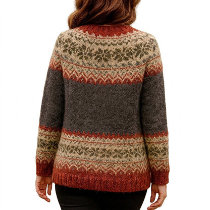 Damski kardigan dzianinowy we wzór Fair Isle-Cardigans for women-Olave