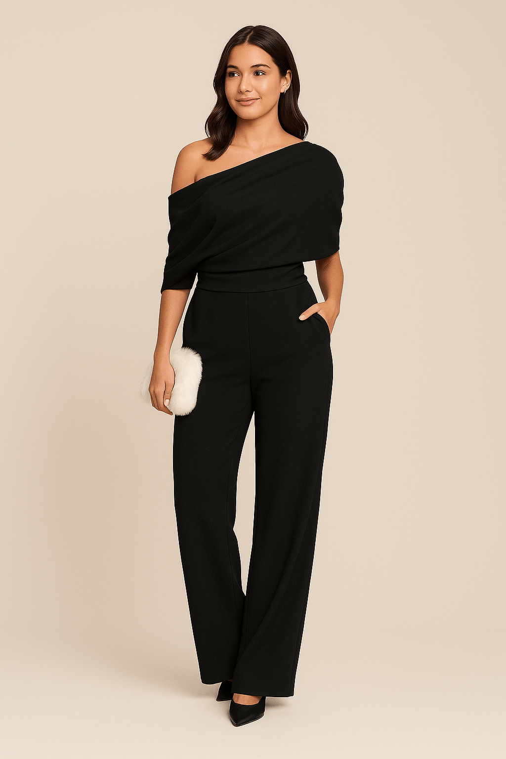 Damski kombinezon z jednym ramiączkiem i szerokimi nogawkami-Jumpsuits for women-Olave