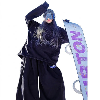 Damski komplet: anorak i spodnie z szerokimi nogawkami-Sets for women-Olave