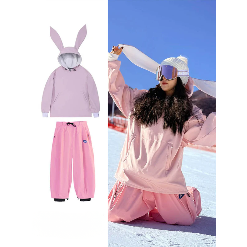Damski komplet: anorak i spodnie z szerokimi nogawkami-Sets for women-Olave