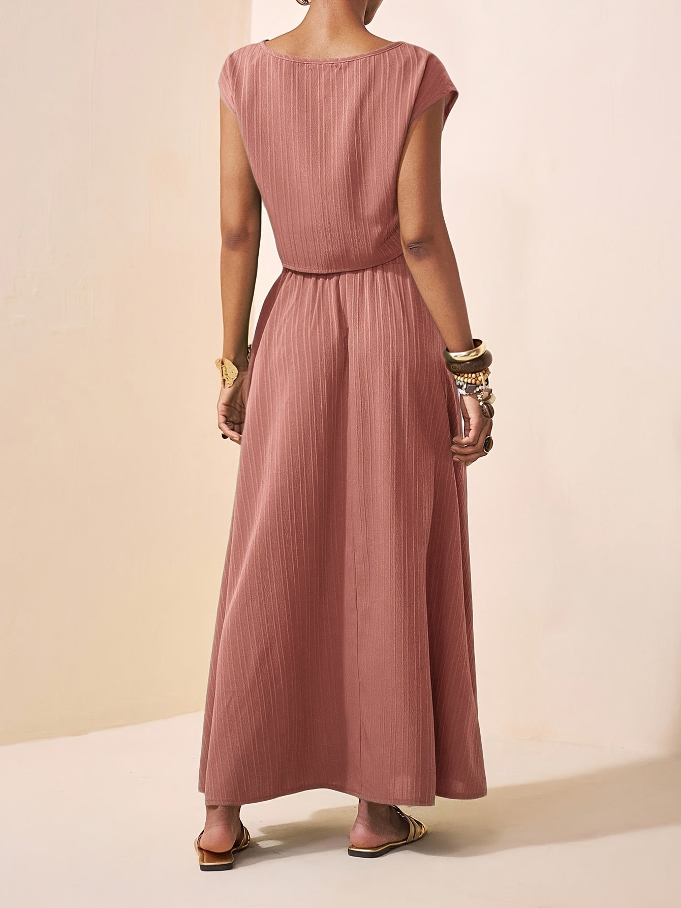 Damski komplet prążkowany: crop top i spódnica maxi-Sets for women-Olave