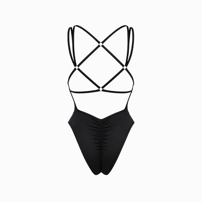 Damski strój kąpielowy jednoczęściowy z wycięciami po bokach-Swimwear for Women-Olave