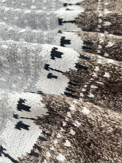 Damski sweter z dzianiny w żakardowy wzór owiec-Sweaters for Women-Olave