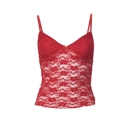 Damski top na ramiączkach z koronki-Tops for women-Olave