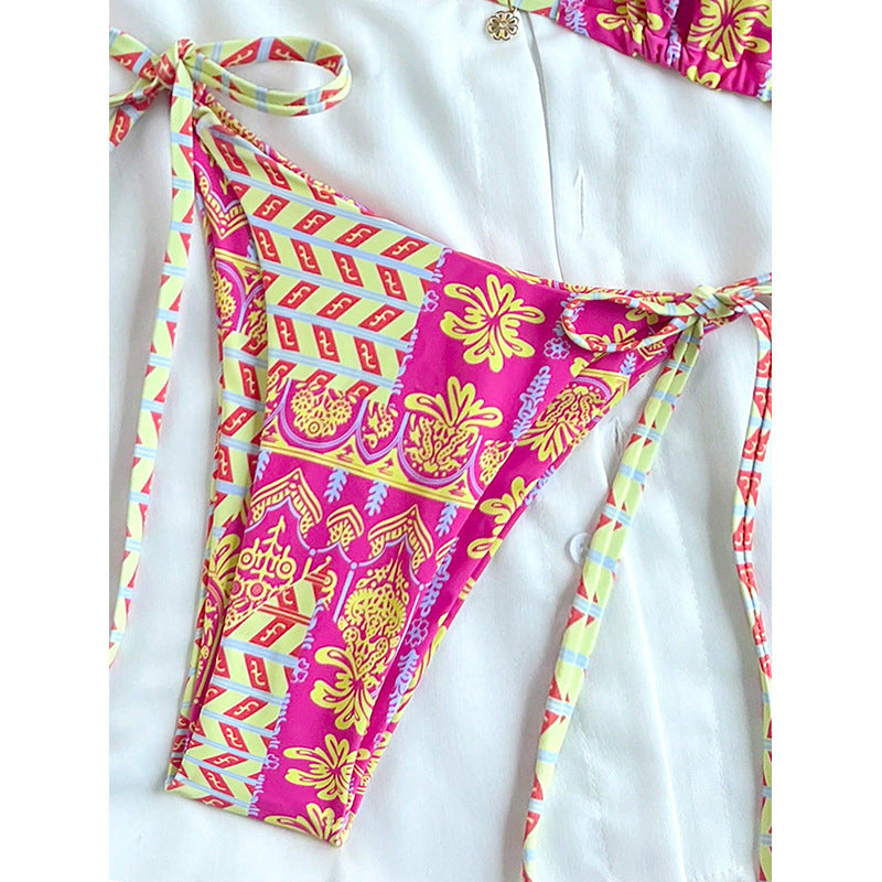 Damski wzorzysty zestaw bikini typu trójkąt-Swimwear for women-Olave