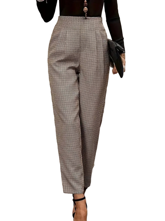 Damskie Spodnie Krótkie W Kratkę-Pants for Women-Olave