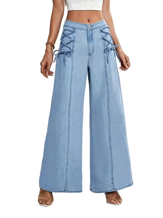 Damskie Spodnie Szerokie Z Wysokim Stanem-Pants for Women-Olave