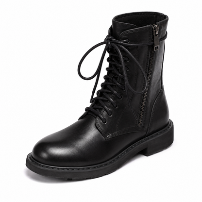 Damskie botki sznurowane z bocznym zamkiem-Footwear for women-Olave