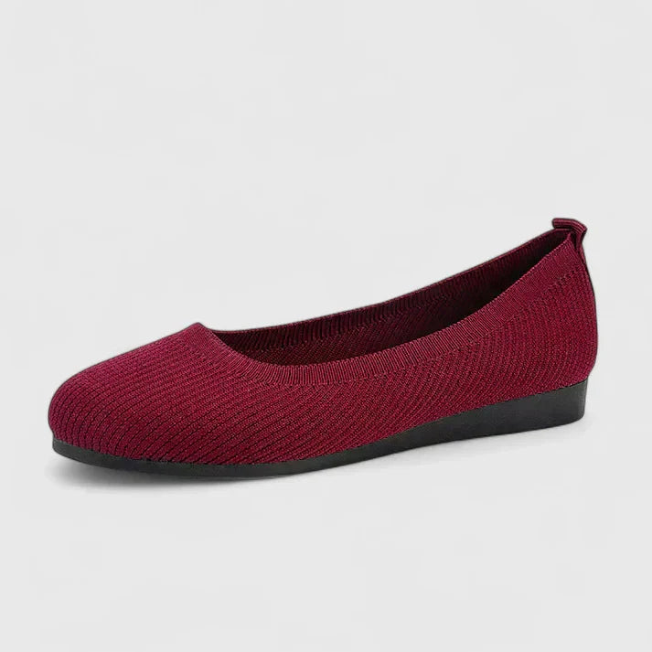 Damskie dzianinowe baleriny wsuwane-Footwear for women-Olave