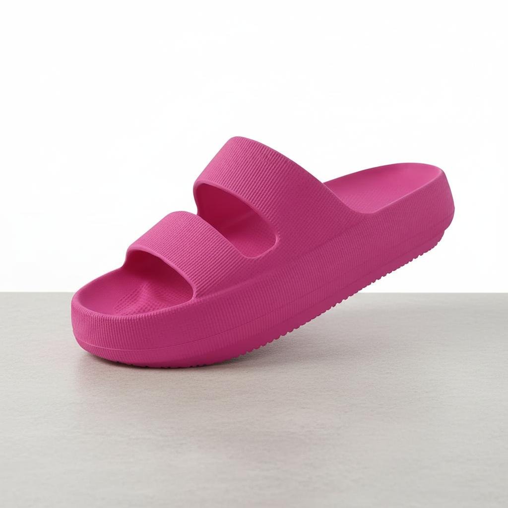 Damskie klapki wsuwane z dwoma paskami-Footwear for women-Olave
