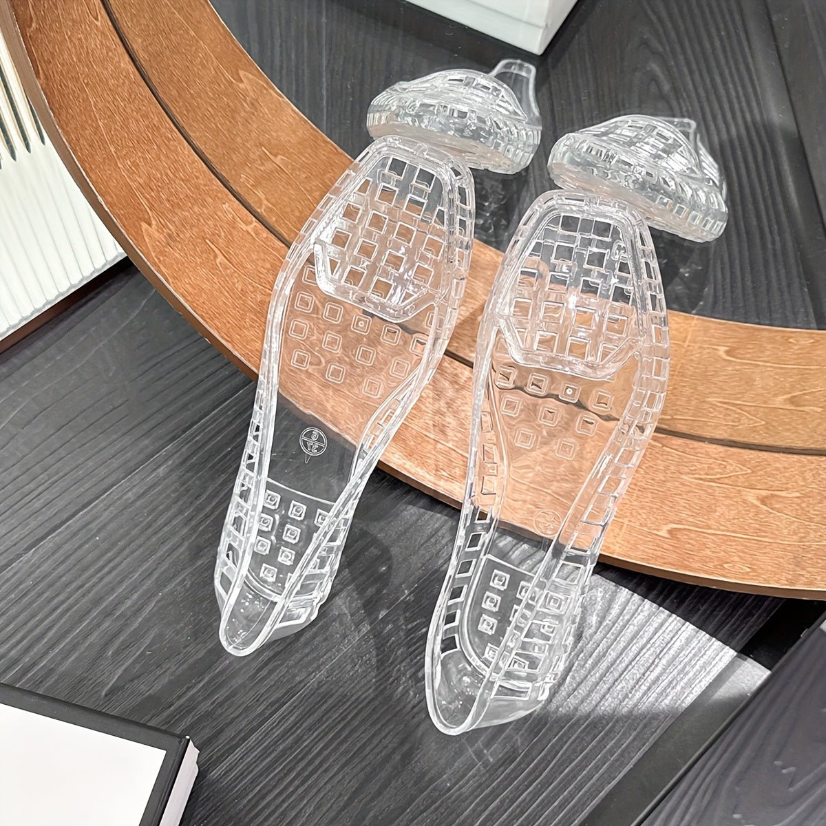 Damskie przezroczyste baleriny typu jelly-Footwear for women-Olave
