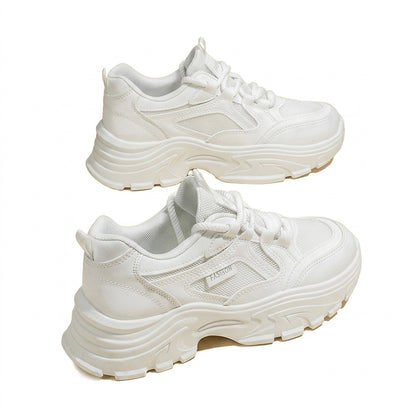 Damskie sneakersy na masywnej platformie sznurowane-Footwear for women-Olave