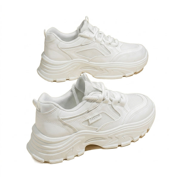 Damskie sneakersy na masywnej platformie sznurowane-Footwear for women-Olave