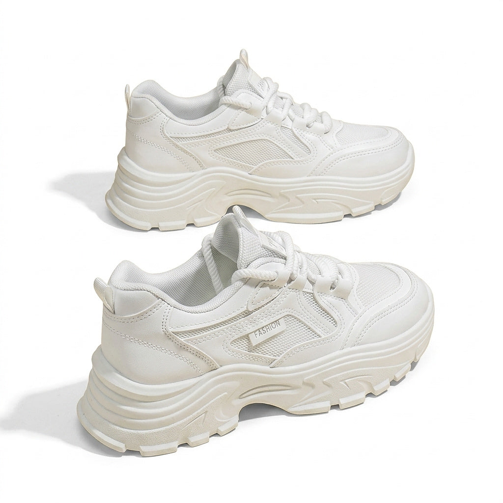 Damskie sneakersy na masywnej platformie sznurowane-Footwear for women-Olave