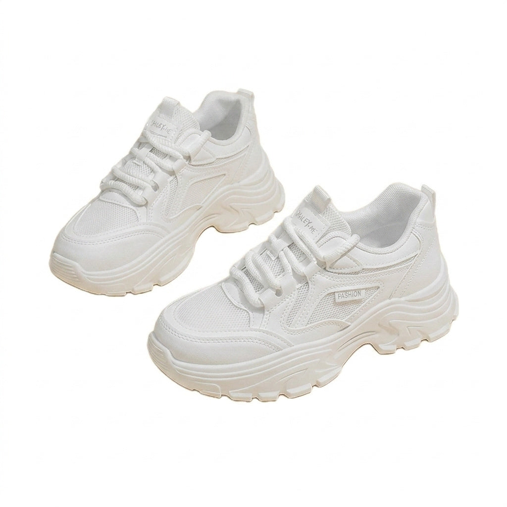 Damskie sneakersy na masywnej platformie sznurowane-Footwear for women-Olave