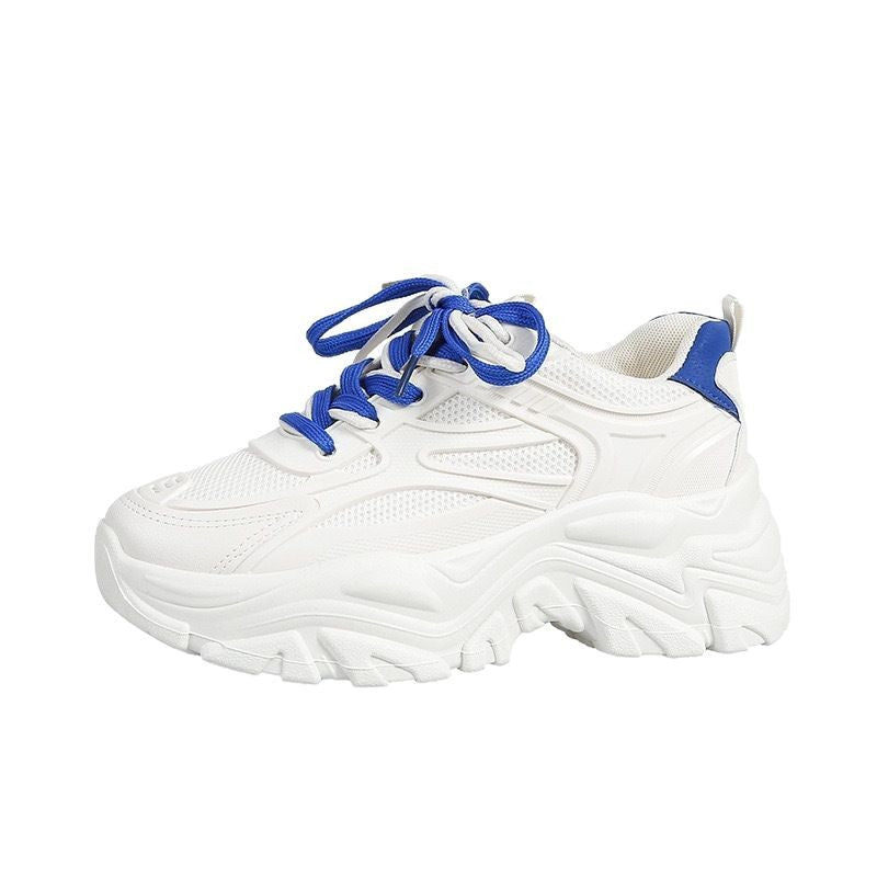 Damskie sneakersy na masywnej platformie z panelami z siateczki-Footwear for women-Olave