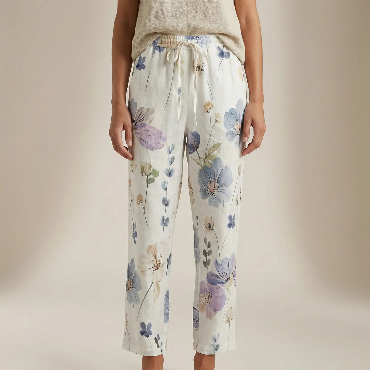 Damskie spodnie jeansowe z prostymi nogawkami i wzorem patchwork-Pants for Women-Olave