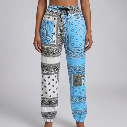 Damskie spodnie joggery we wzór paisley-Pants for Women-Olave