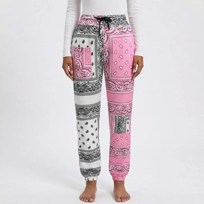 Damskie spodnie joggery we wzór paisley-Pants for Women-Olave