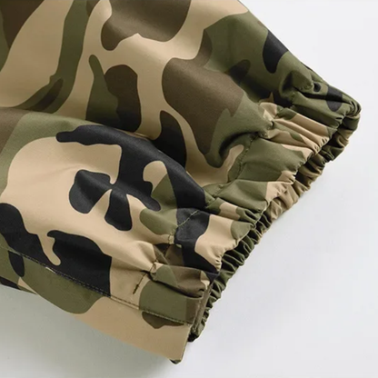 Damskie spodnie snowboardowe cargo w kamuflaż-Pants for Women-Olave