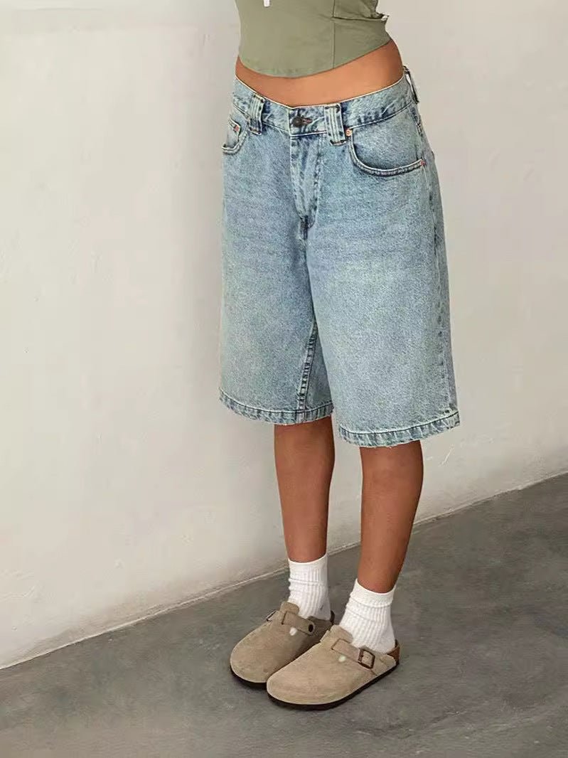 Damskie szorty jeansowe z wysokim stanem-Shorts for women-Olave