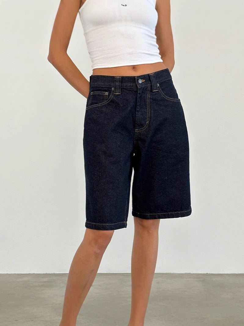 Damskie szorty jeansowe z wysokim stanem-Shorts for women-Olave