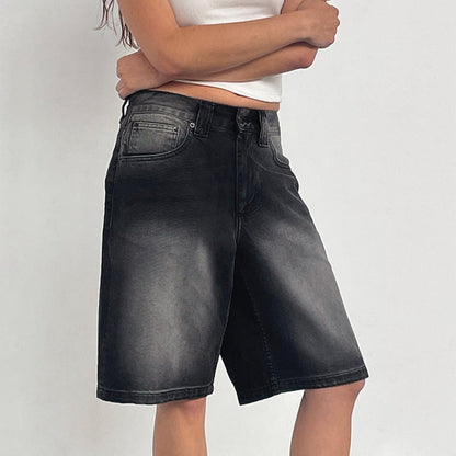 Damskie szorty jeansowe z wysokim stanem-Shorts for women-Olave