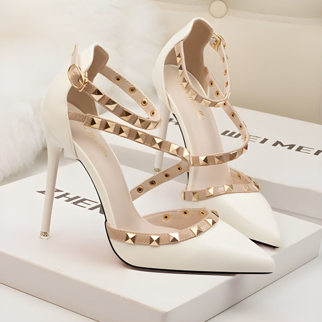Damskie szpilki z ostrym noskiem i ćwiekami-Footwear for women-Olave