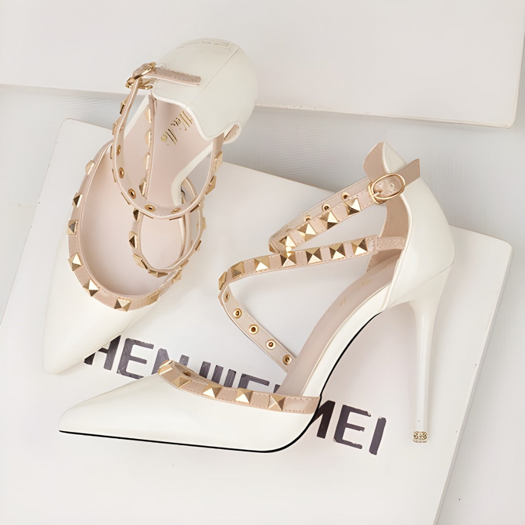 Damskie szpilki z ostrym noskiem i ćwiekami-Footwear for women-Olave