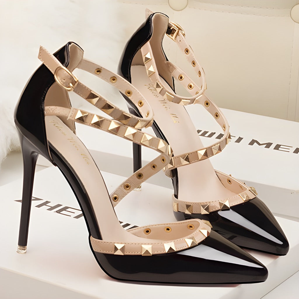Damskie szpilki z ostrym noskiem i ćwiekami-Footwear for women-Olave