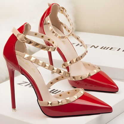 Damskie szpilki z ostrym noskiem i ćwiekami-Footwear for women-Olave