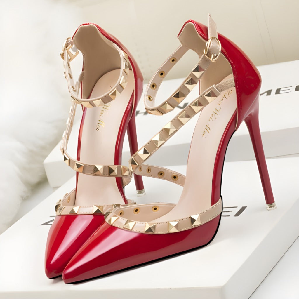 Damskie szpilki z ostrym noskiem i ćwiekami-Footwear for women-Olave