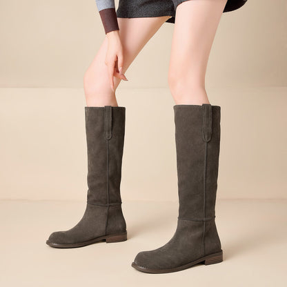 Damskie zamszowe kozaki za kolano-Footwear for women-Olave