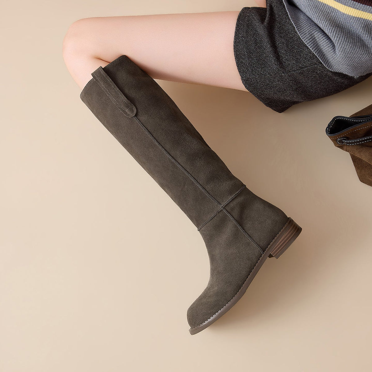 Damskie zamszowe kozaki za kolano-Footwear for women-Olave
