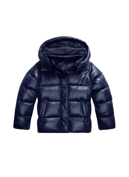 Krótka Kurtka Damska z Kapturem i Pikowaną Konstrukcją-Olave