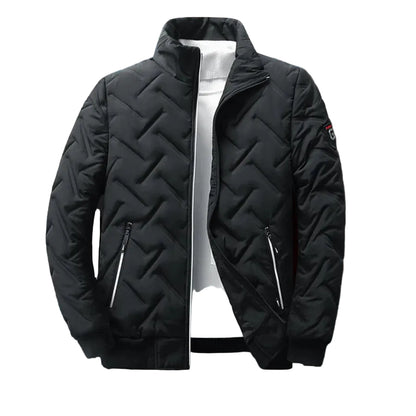 Kurtka Męska z Wysokim Kołnierzem i Geometrycznym Pikowaniem-Olave