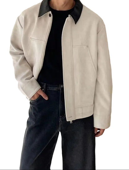 Męska Kurtka Z Kontrastowym Kołnierzem-Olave