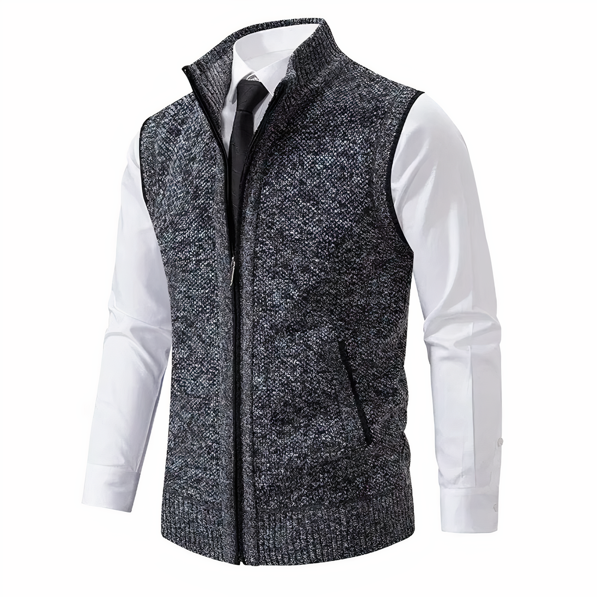 Męska kamizelka dzianinowa zapinana na zamek-Vest for men-Olave