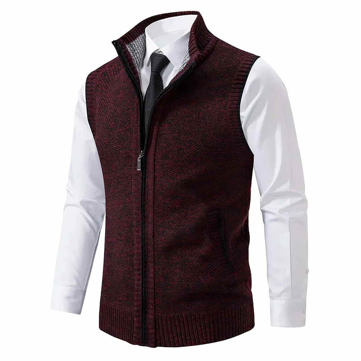 Męska kamizelka dzianinowa zapinana na zamek-Vest for men-Olave