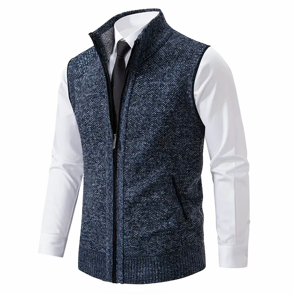 Męska kamizelka dzianinowa zapinana na zamek-Vest for men-Olave