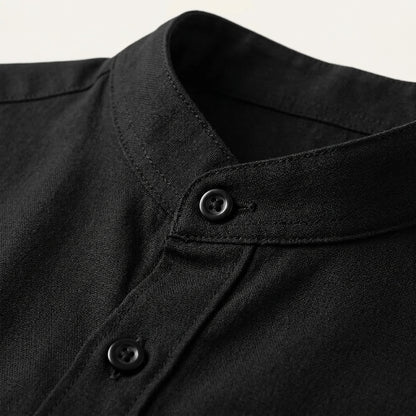 Męska koszula z krótkim rękawem i stójką-Shirts for men-Olave