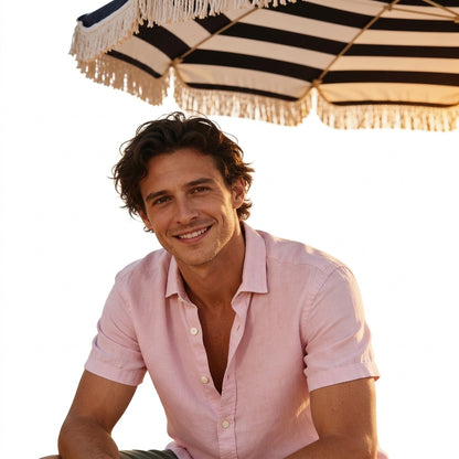 Męska koszula z krótkim rękawem zapinana na guziki-Shirts for men-Olave