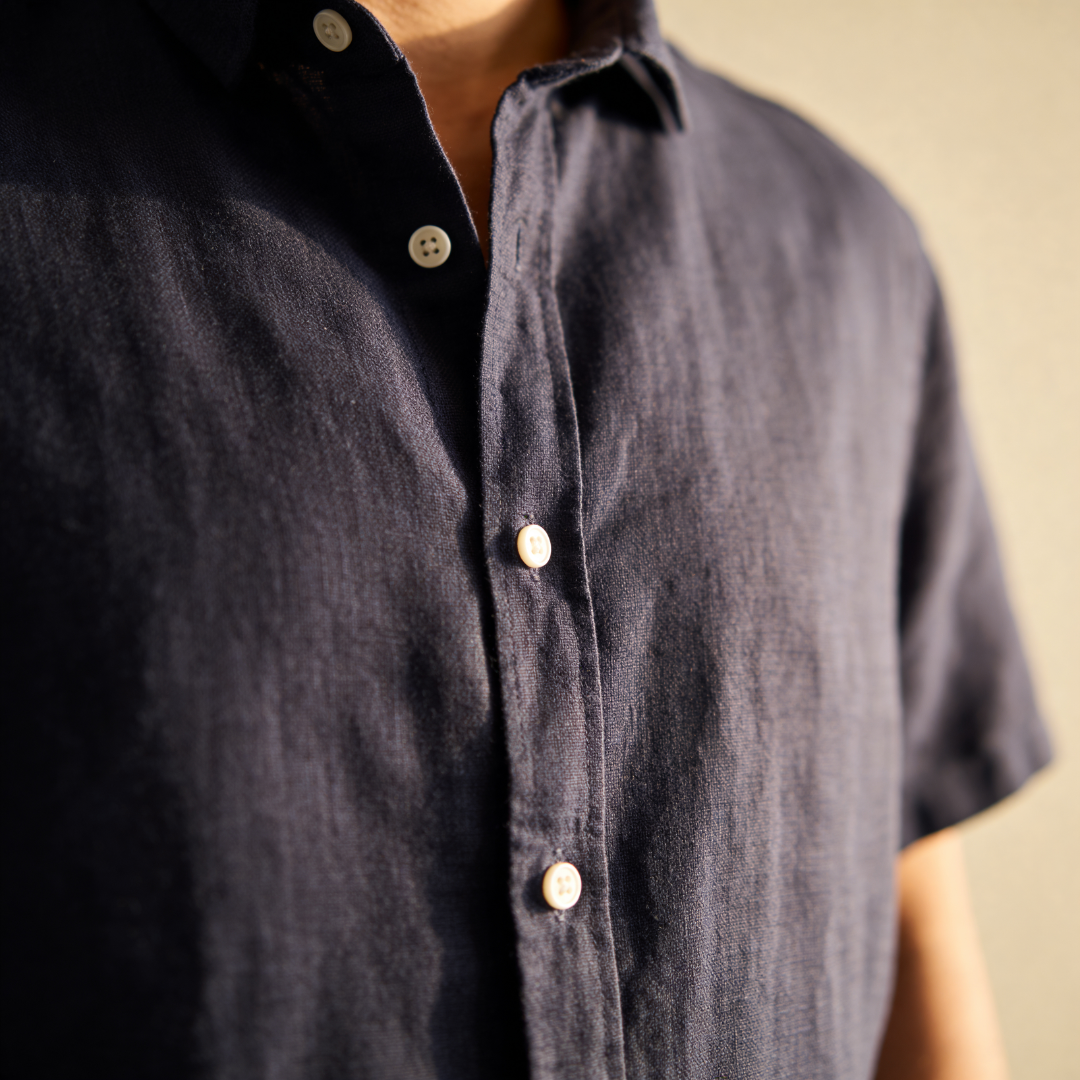 Męska koszula z krótkim rękawem zapinana na guziki-Shirts for men-Olave