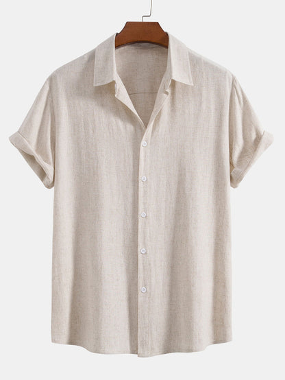 Męska koszula z krótkim rękawem zapinana na guziki-Shirts for men-Olave