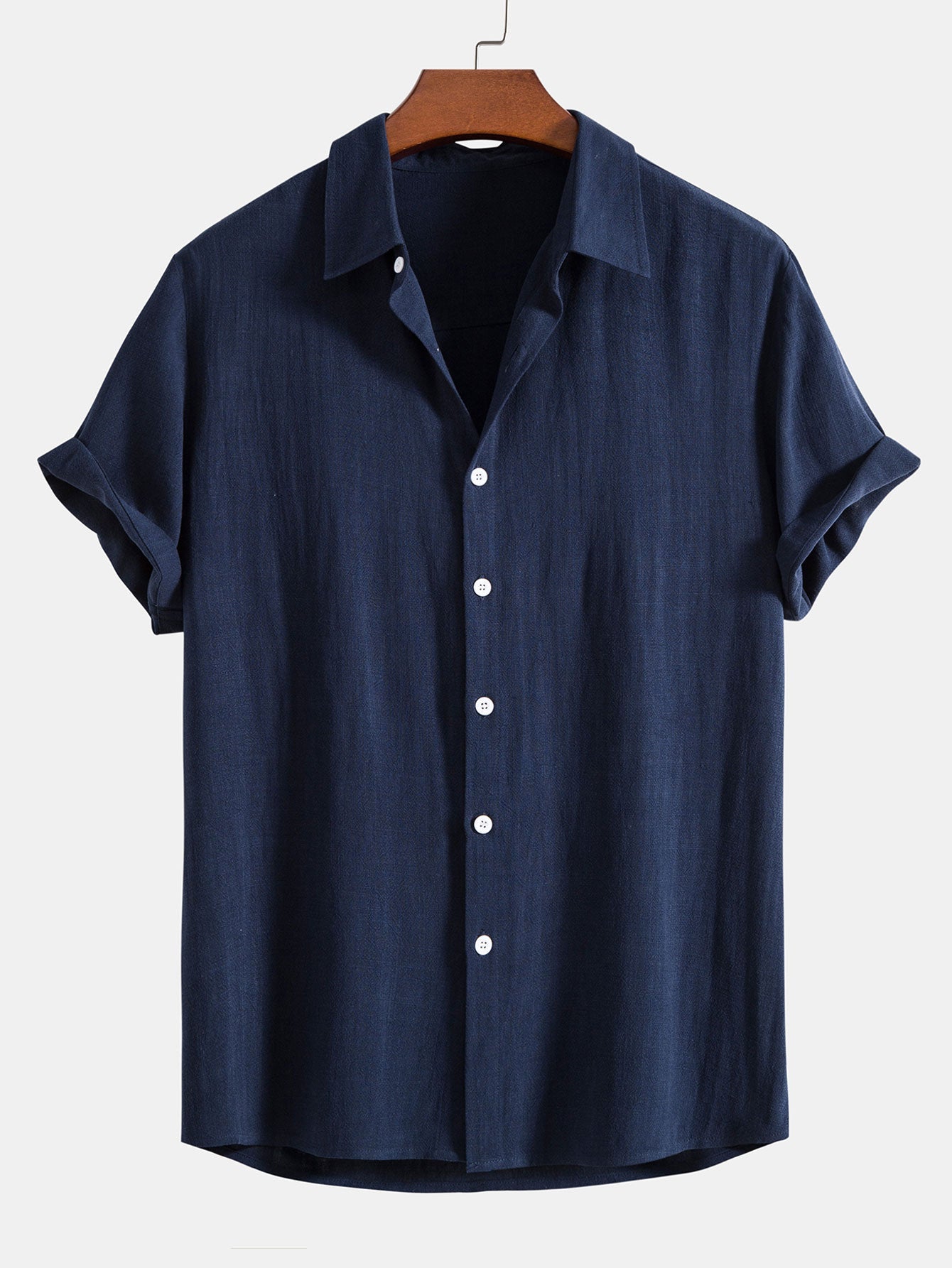 Męska koszula z krótkim rękawem zapinana na guziki-Shirts for men-Olave