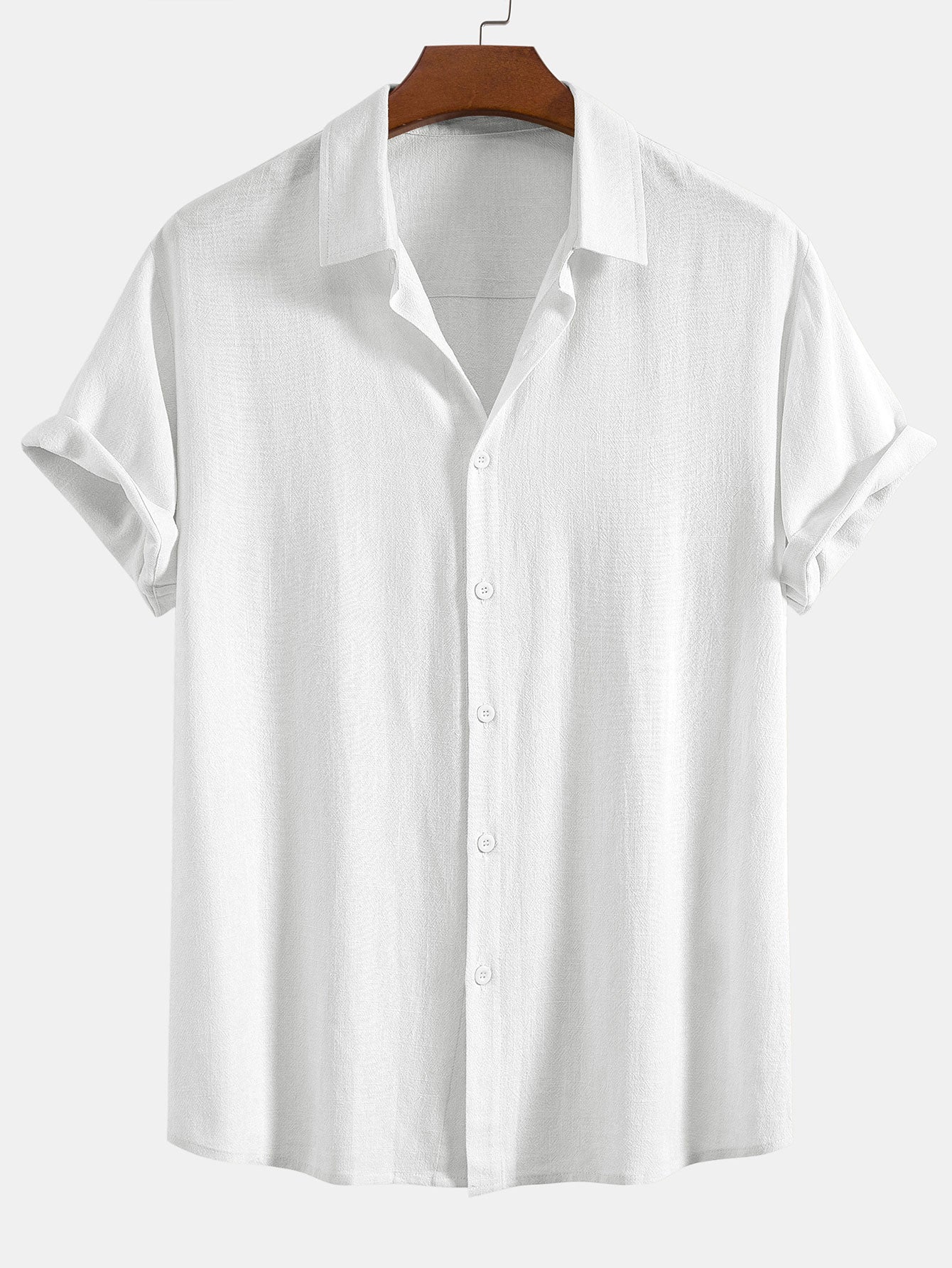 Męska koszula z krótkim rękawem zapinana na guziki-Shirts for men-Olave