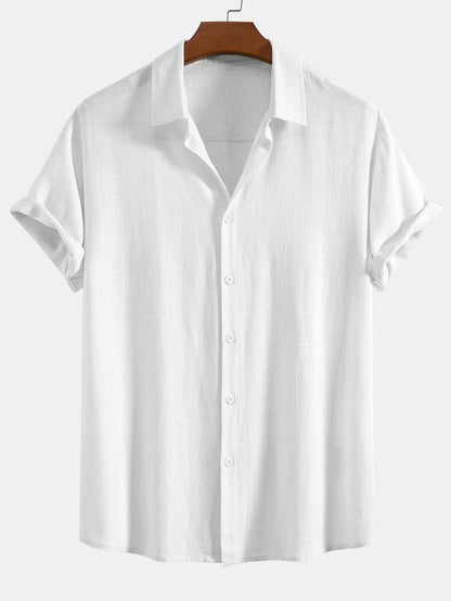 Męska koszula z krótkim rękawem zapinana na guziki-Shirts for men-Olave
