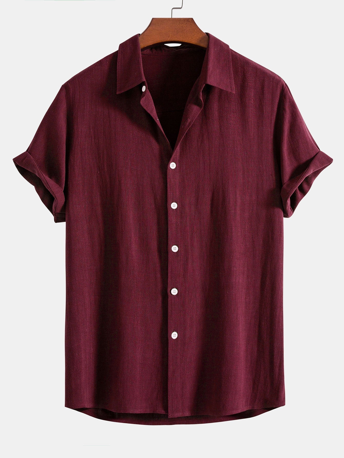 Męska koszula z krótkim rękawem zapinana na guziki-Shirts for men-Olave