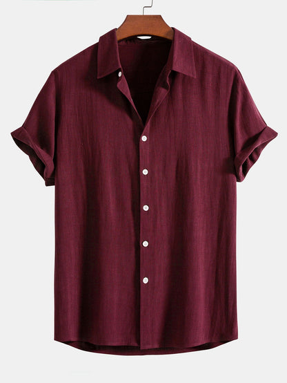 Męska koszula z krótkim rękawem zapinana na guziki-Shirts for men-Olave