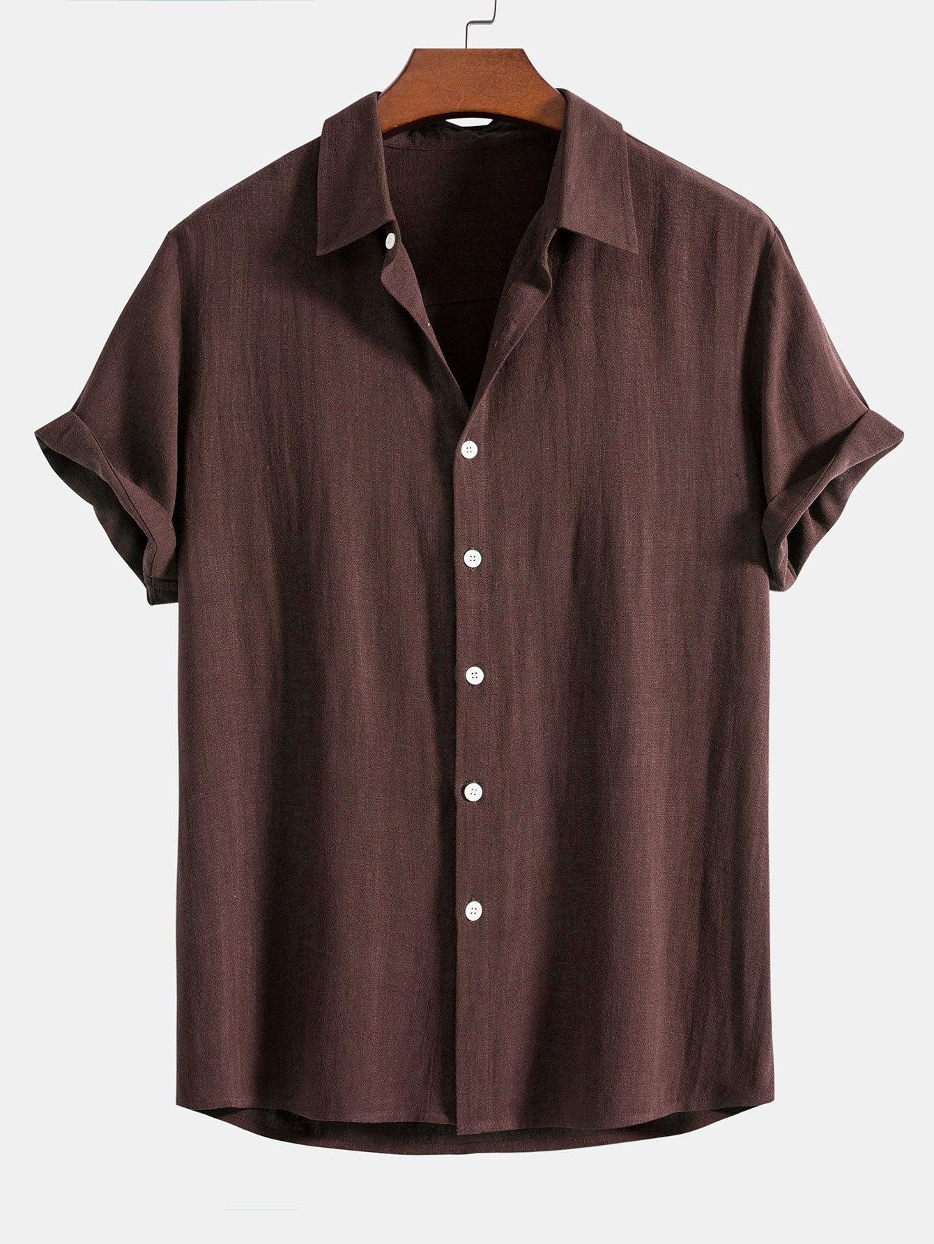 Męska koszula z krótkim rękawem zapinana na guziki-Shirts for men-Olave
